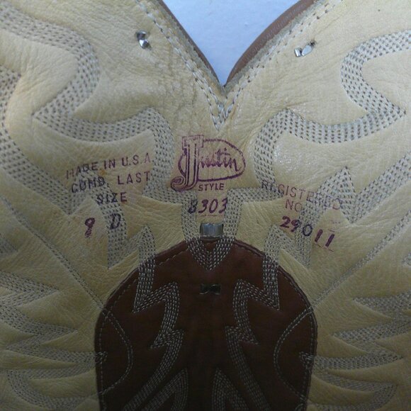 Justin Boot Purse Upcycled Leather Cowboy Boot Bucket Handbag - Picture 10 of 11